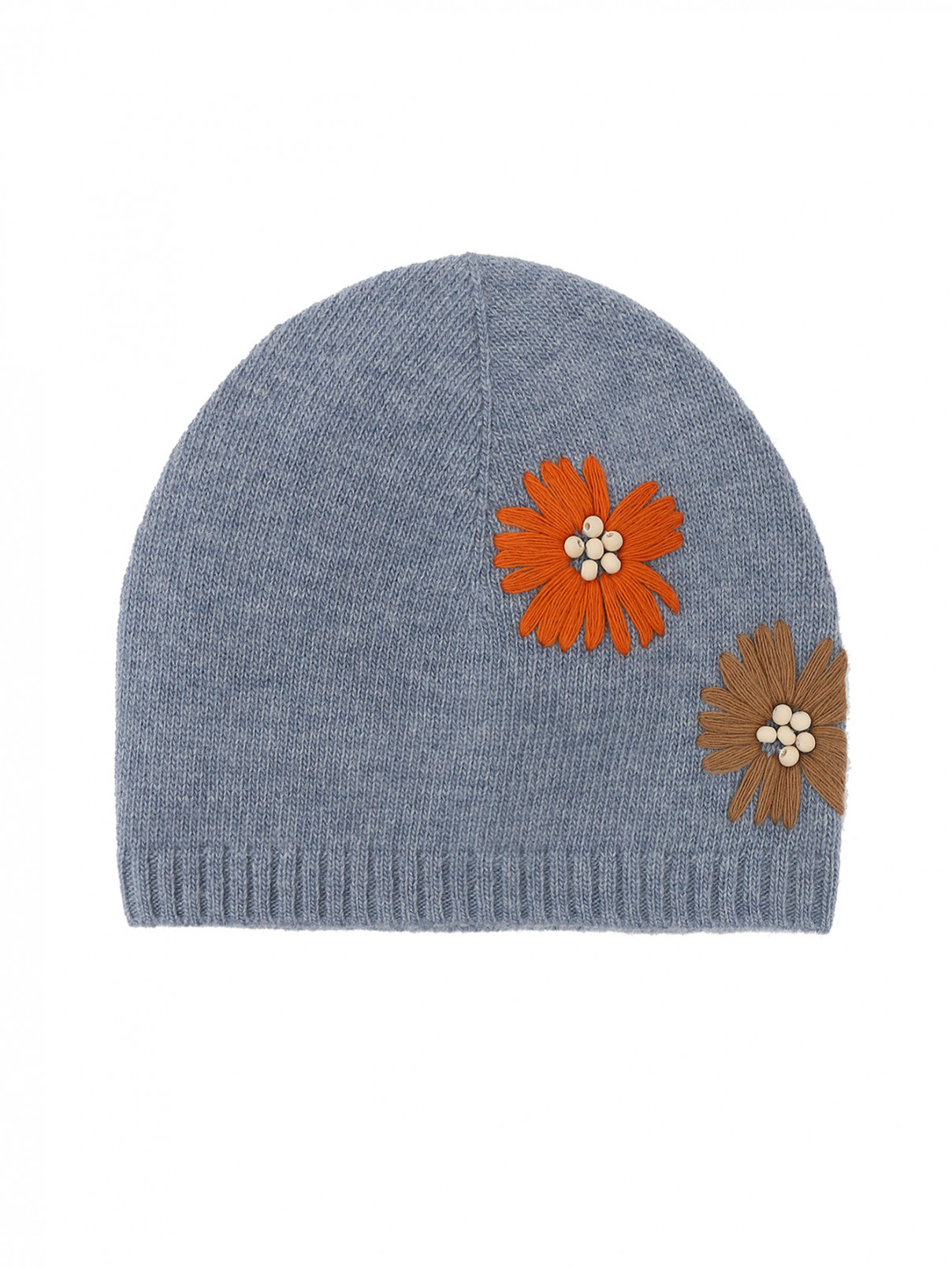 Шерстяная шапка с бусинами Il Gufo  –  Общий вид  – Цвет:  Синий
