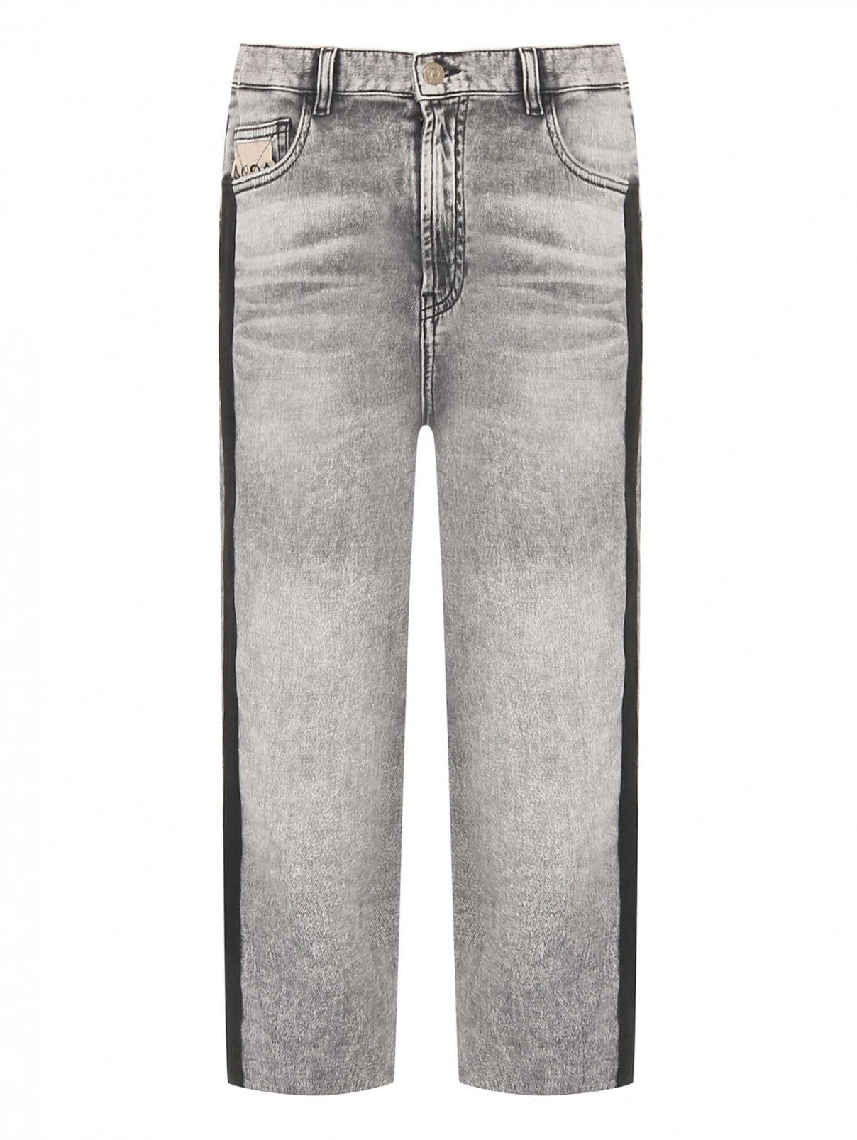 Трикотажные брюки с эффектом денима N21  –  Общий вид  – Цвет:  Серый