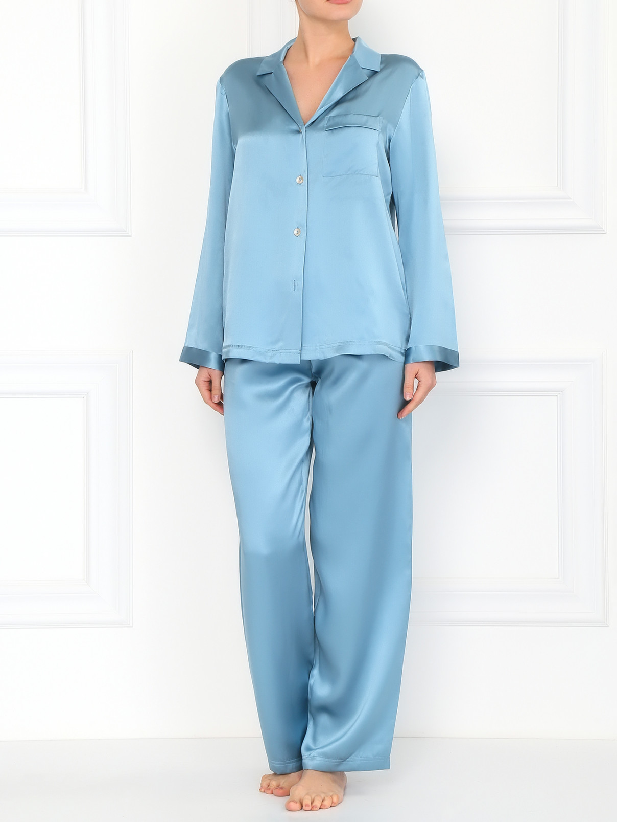 Пижама из шелка Vivis  –  Модель Общий вид  – Цвет:  Синий