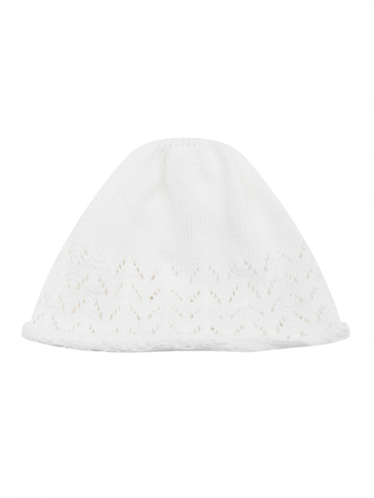 Шапка хлопковая ажурной вязки Maximo  –  Общий вид  – Цвет:  Белый