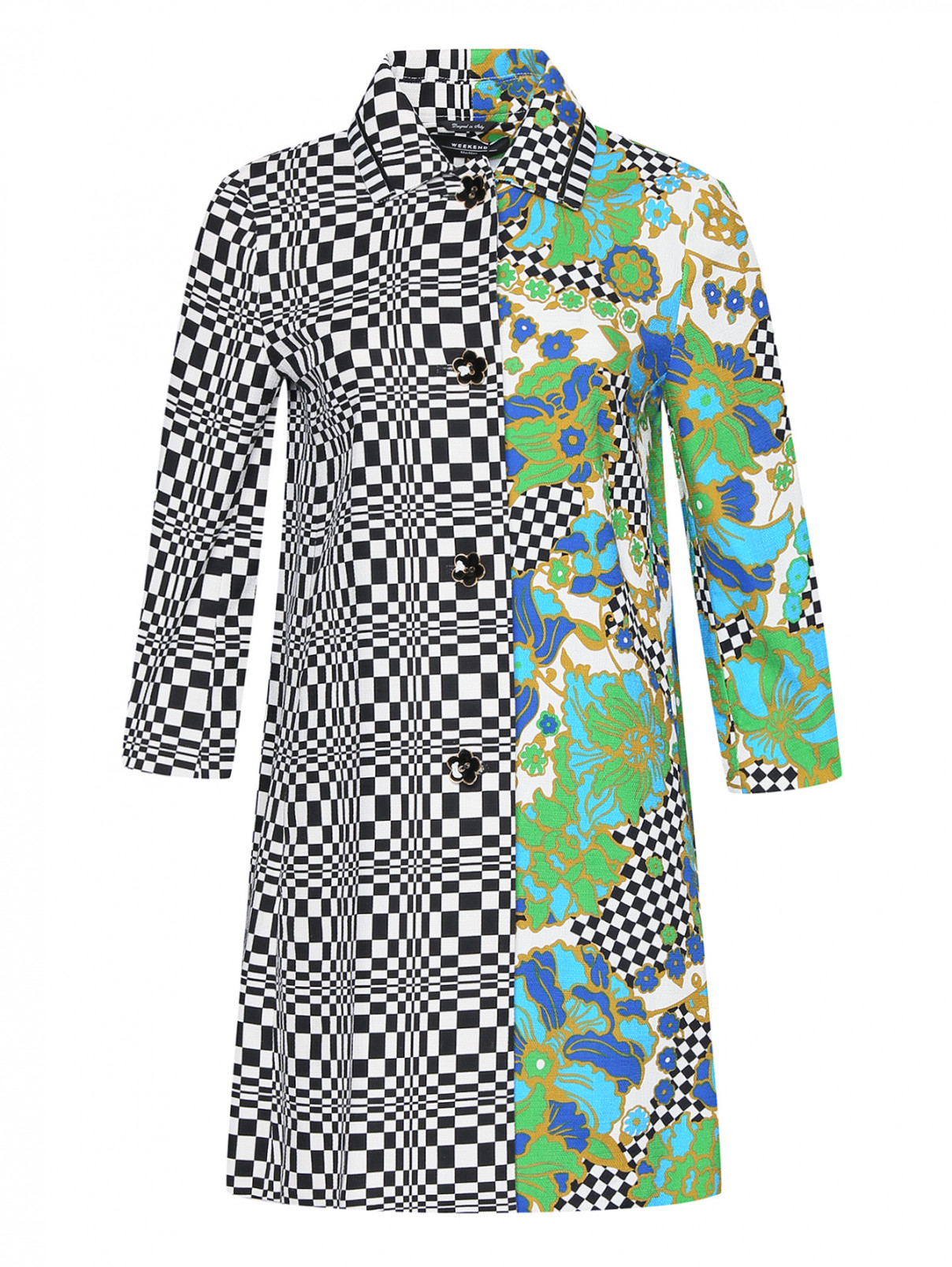 Пальто из хлопка с узором Weekend Max Mara  –  Общий вид  – Цвет:  Мультиколор