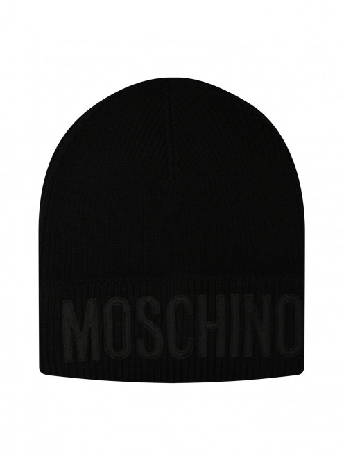 Шапка из шерсти с вышитым логотипом Moschino - Общий вид