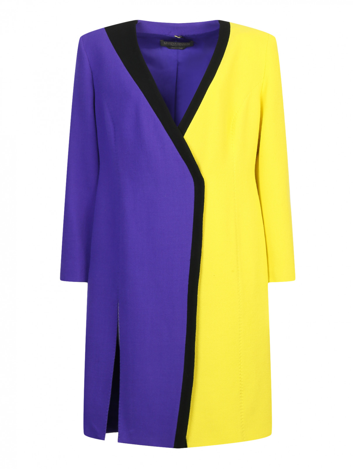 Платье из шерсти с запахом Marina Rinaldi  –  Общий вид  – Цвет:  Фиолетовый