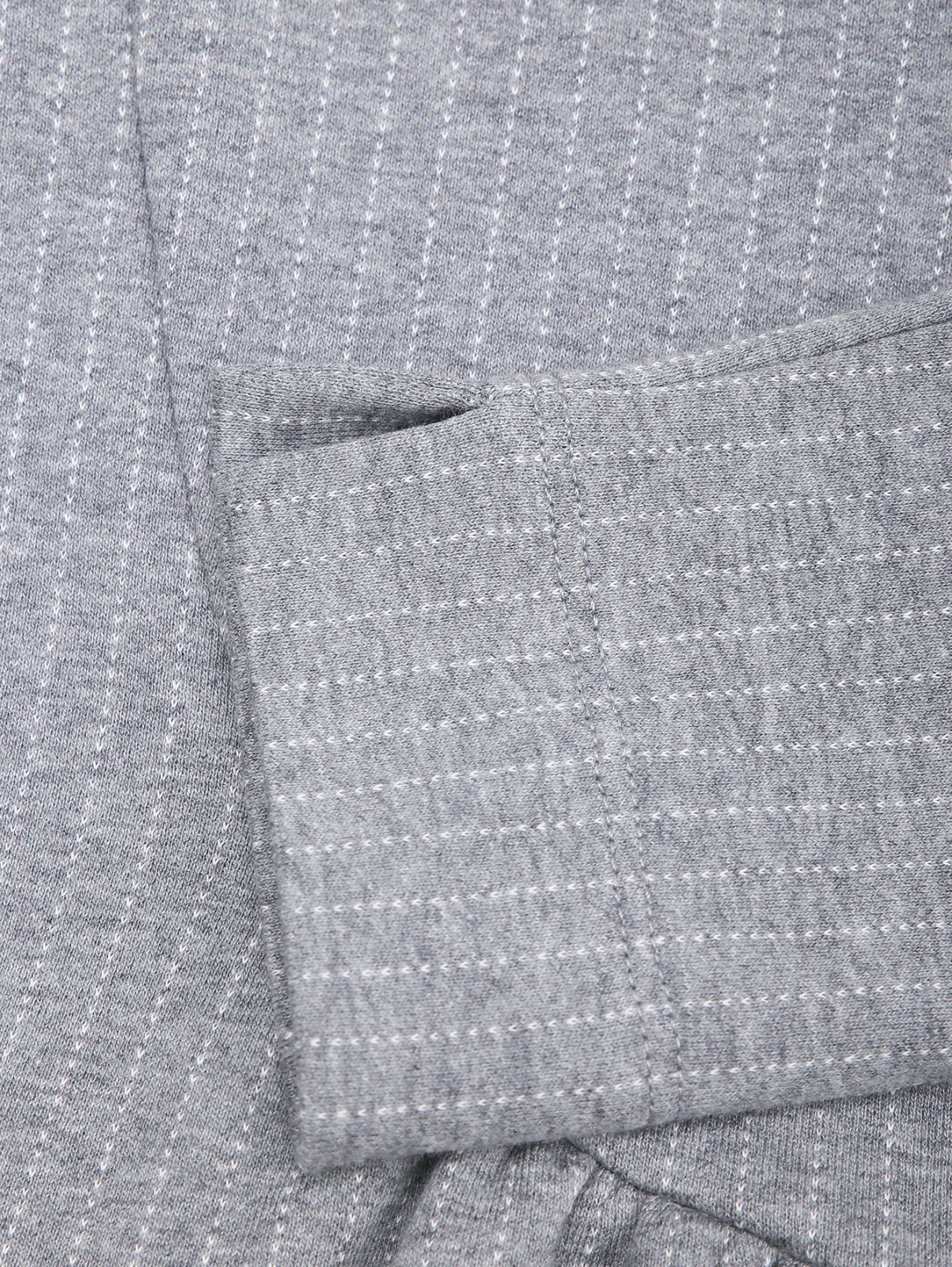 Хлопковая блуза с сеткой Il Gufo  –  Деталь1  – Цвет:  Серый