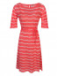 Трикотажное платье из льна с узором "полоска" Max&Co  –  Общий вид