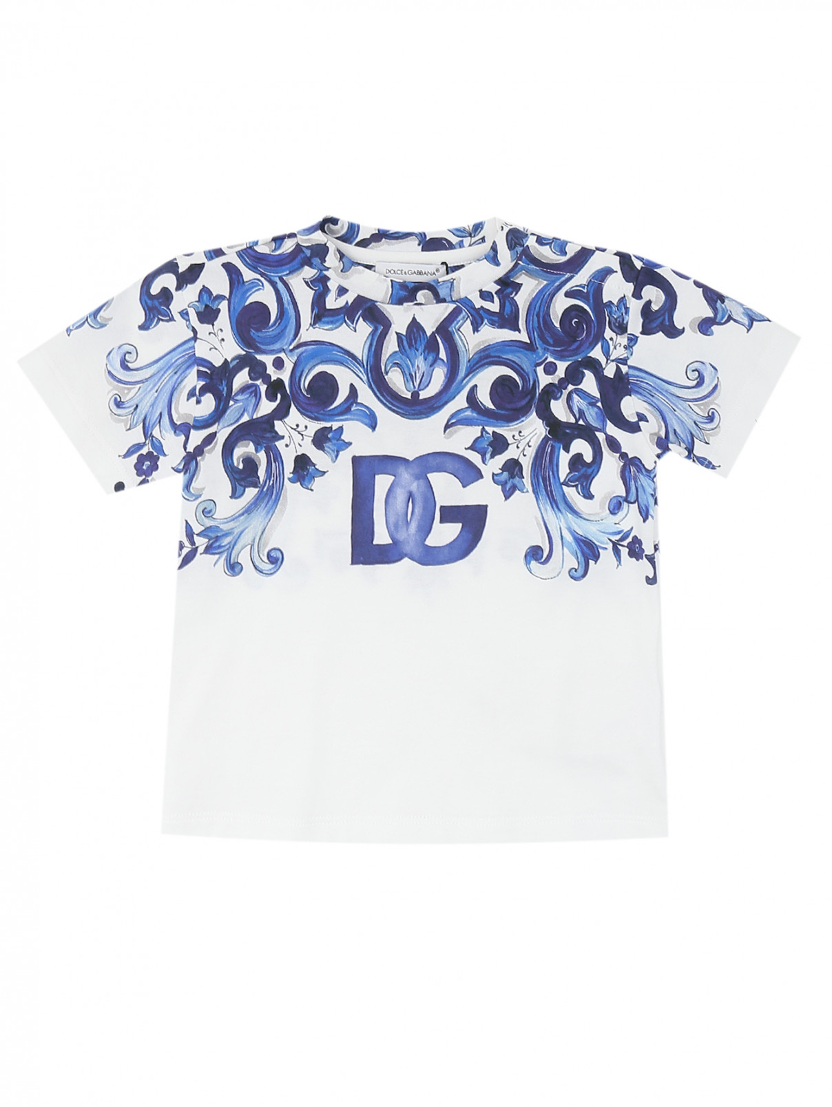 Хлопковая футболка с узором Dolce & Gabbana  –  Общий вид  – Цвет:  Узор