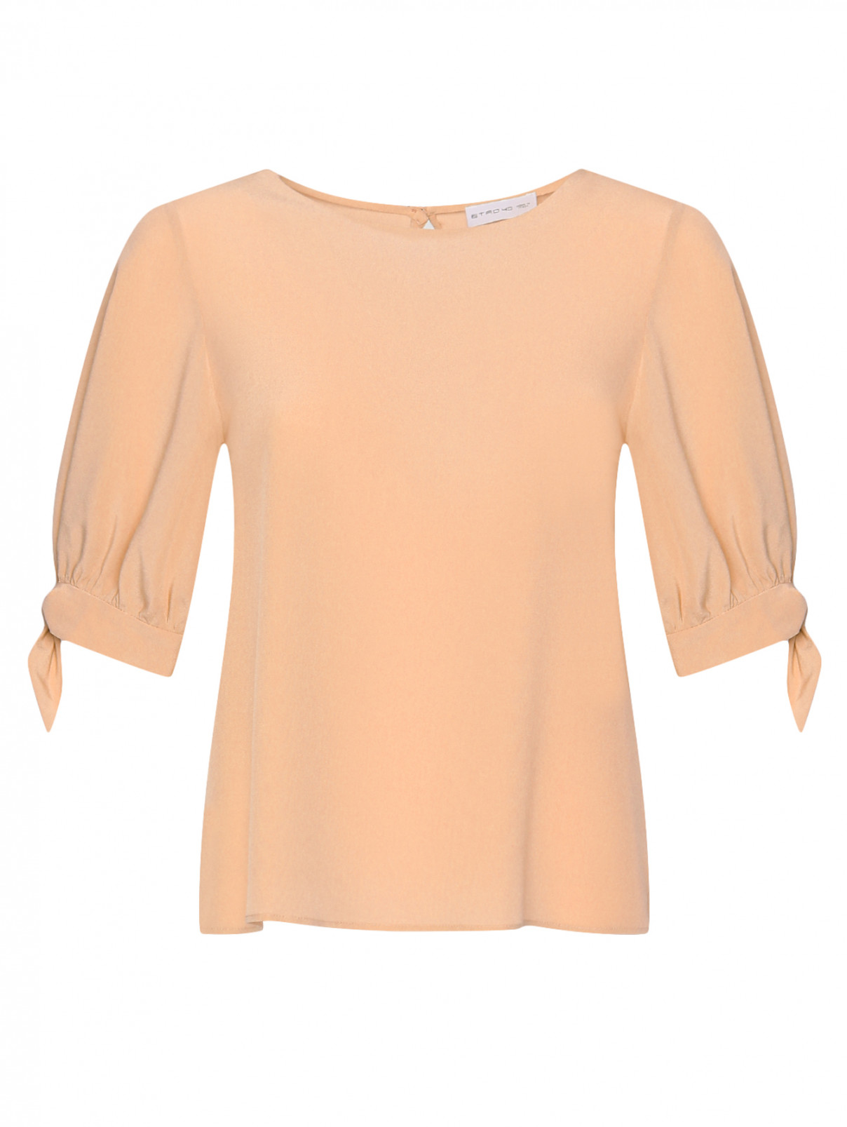 Блуза из шелка с декоративными бантами на рукавах Etro  –  Общий вид  – Цвет:  Розовый