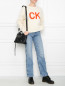 Шерстяной джемпер с логотипом Calvin Klein  –  МодельОбщийВид