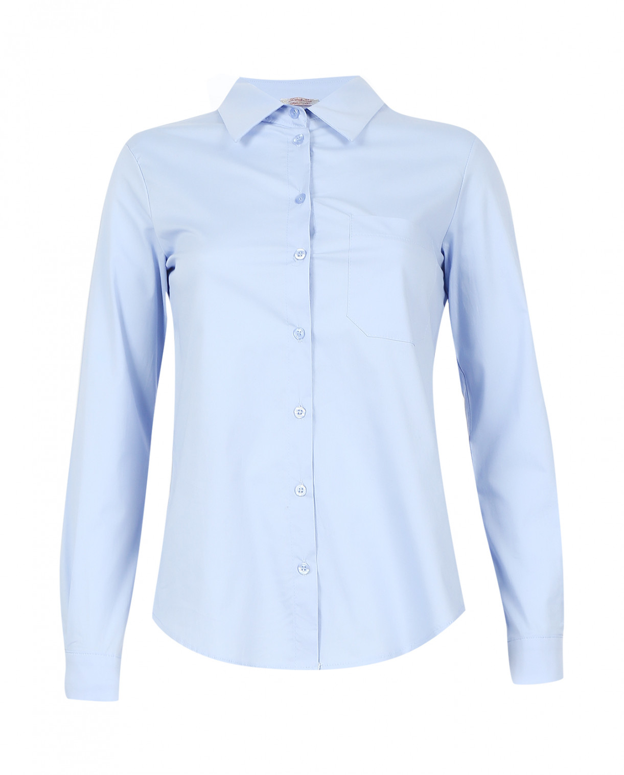 Рубашка из хлопка с карманом на груди Twenty Easy  –  Общий вид  – Цвет:  Синий