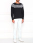 Джемпер из хлопка с контрастной вставкой Armani Jeans  –  Модель Общий вид