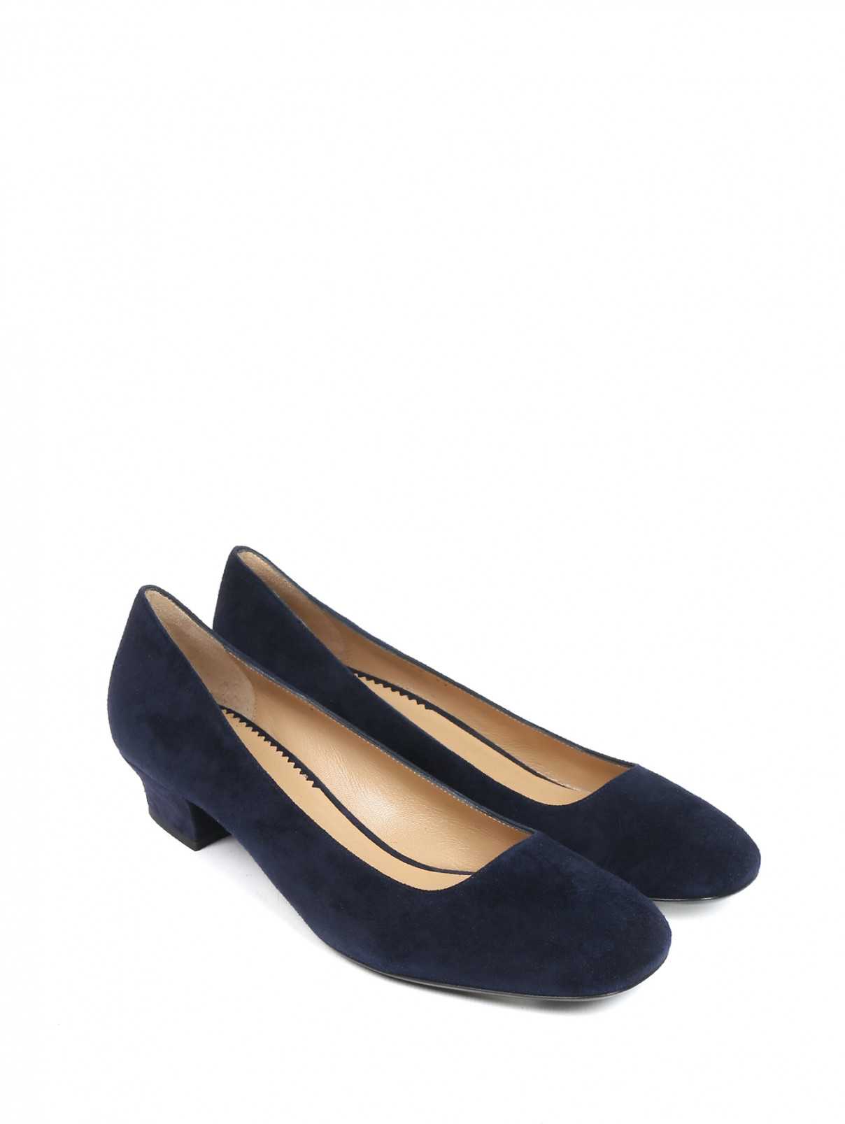 Туфли замшевые Emporio Armani  –  Общий вид  – Цвет:  Синий