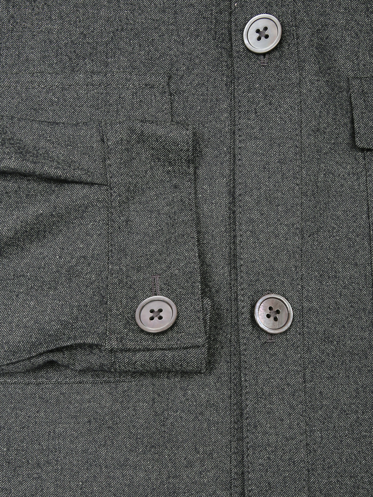 Рубашка из шерсти с накладными карманами Tombolini  –  Деталь1  – Цвет:  Зеленый