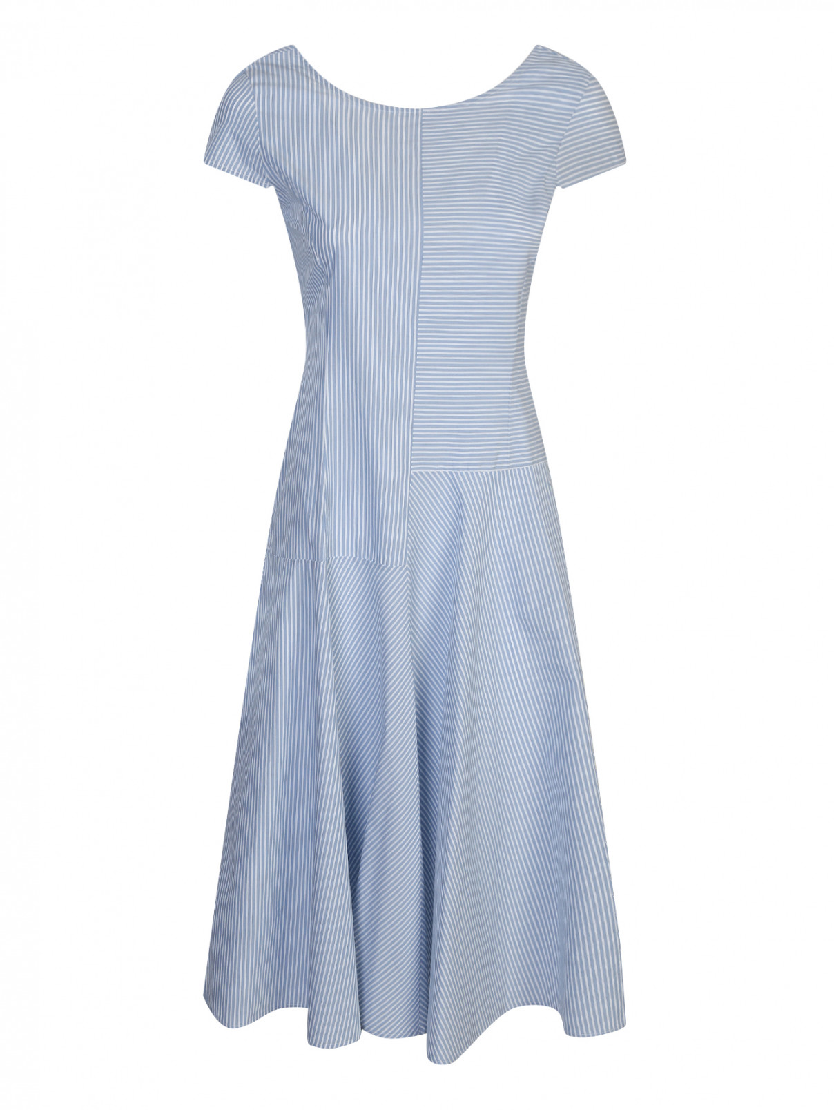 Платье из хлопка в полоску Max&Co  –  Общий вид  – Цвет:  Синий