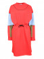 Платье из хлопка свободного кроя с контрастной отделкой MSGM  –  Общий вид