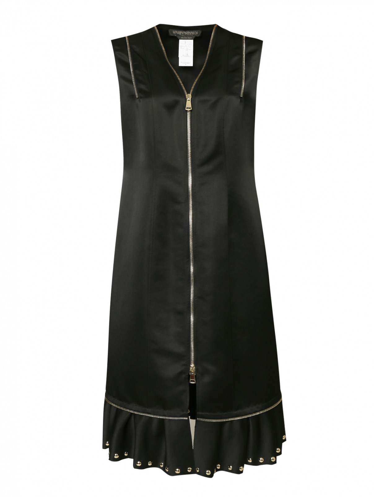 Платье из эластичной ткани на молнии Marina Rinaldi  –  Общий вид  – Цвет:  Черный