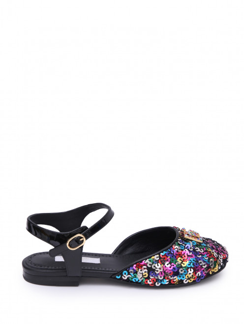 Туфли с пайетками и логотипом Dolce & Gabbana - Обтравка1