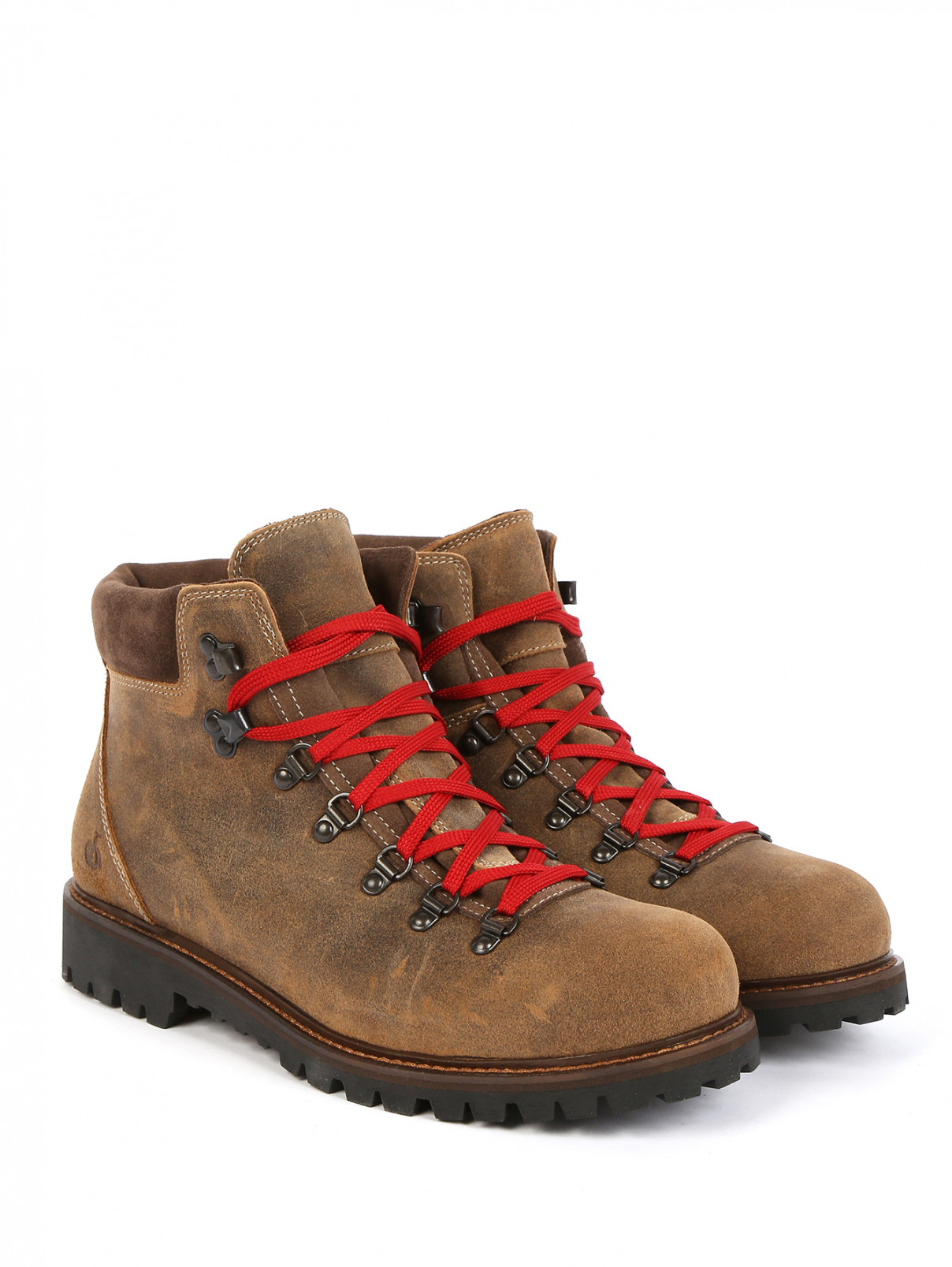 Ботинки из кожи с контрастной шнуровкой BOSCO  –  Общий вид  – Цвет:  Коричневый