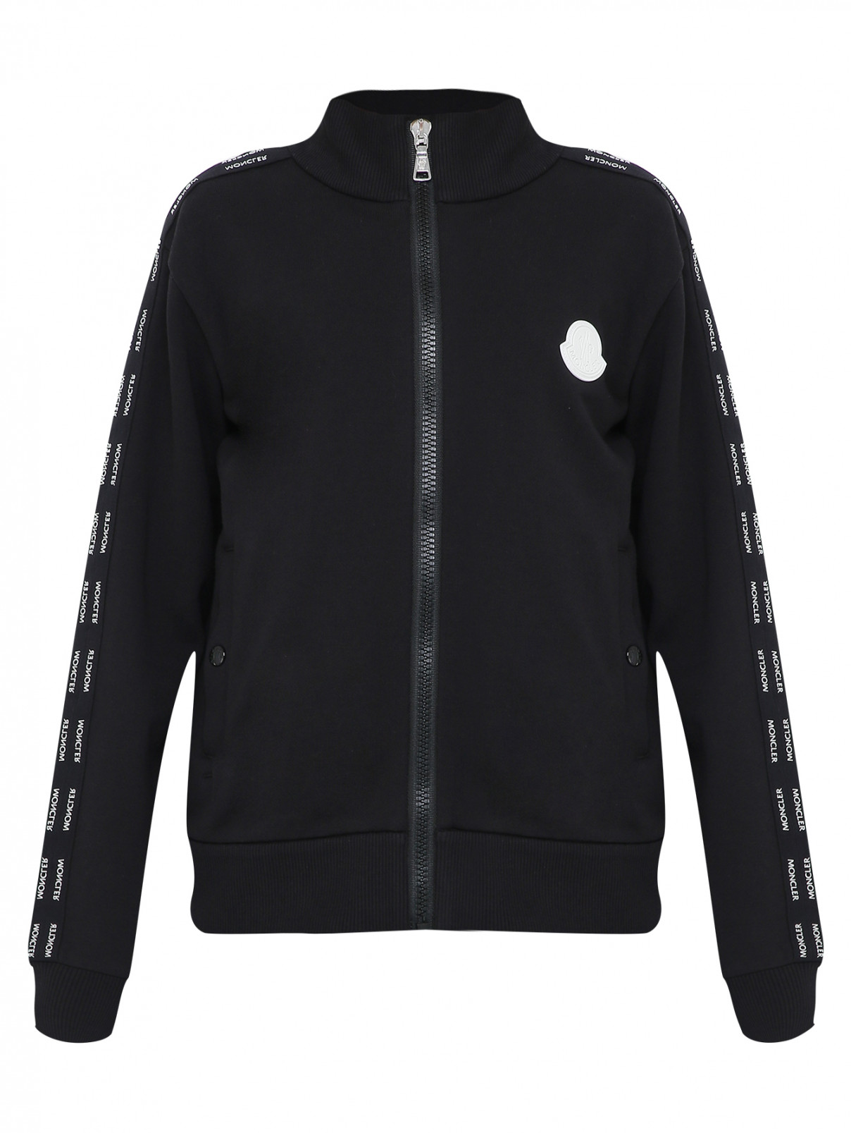 Костюм с лампасами на молнии Moncler  –  Общий вид  – Цвет:  Черный