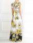 Платье-макси из шелка с цветочным узором N21  –  Модель Верх-Низ1
