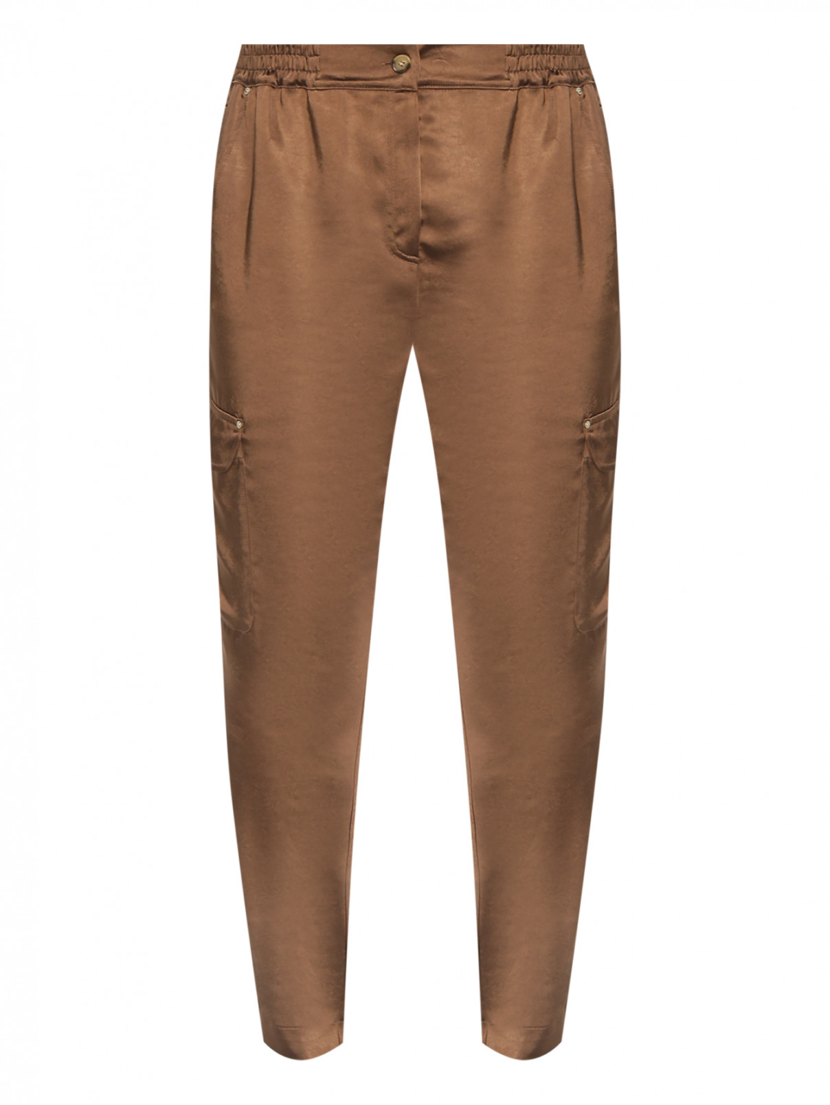 Атласные брюки-карго Marina Rinaldi  –  Общий вид  – Цвет:  Коричневый