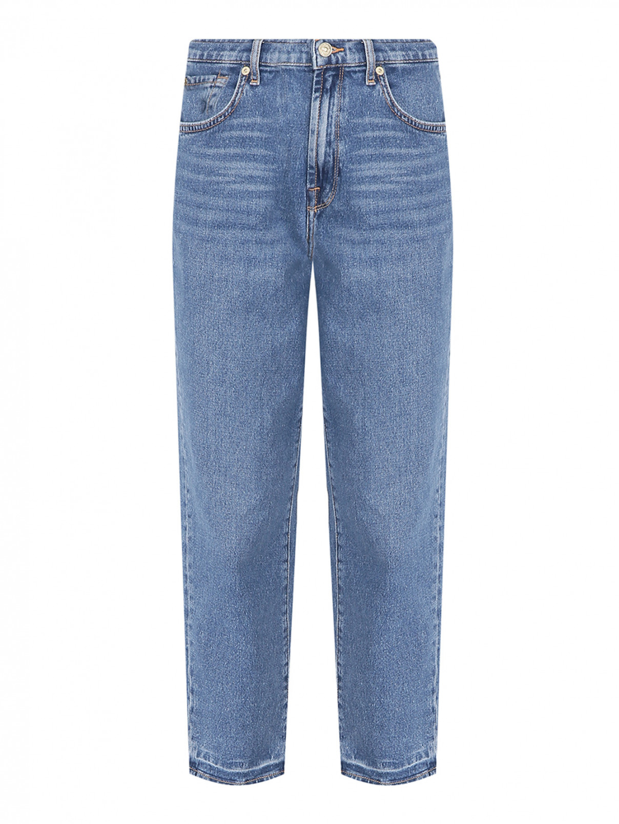 Укороченные джинсы из хлопка 7 For All Mankind  –  Общий вид  – Цвет:  Синий