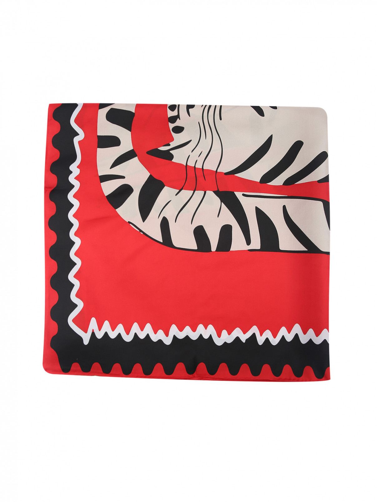 Платок из шелка с узором Marina Rinaldi  –  Общий вид  – Цвет:  Красный