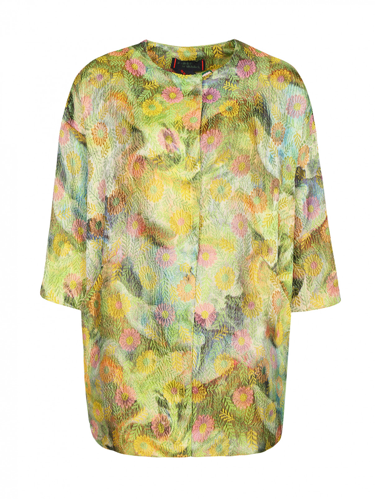Пальто с цветочным узором и боковыми карманами Femme by Michele R.  –  Общий вид  – Цвет:  Узор