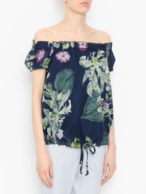 Блуза из хлопка с цветочным узором My Twin - МодельВерхНиз