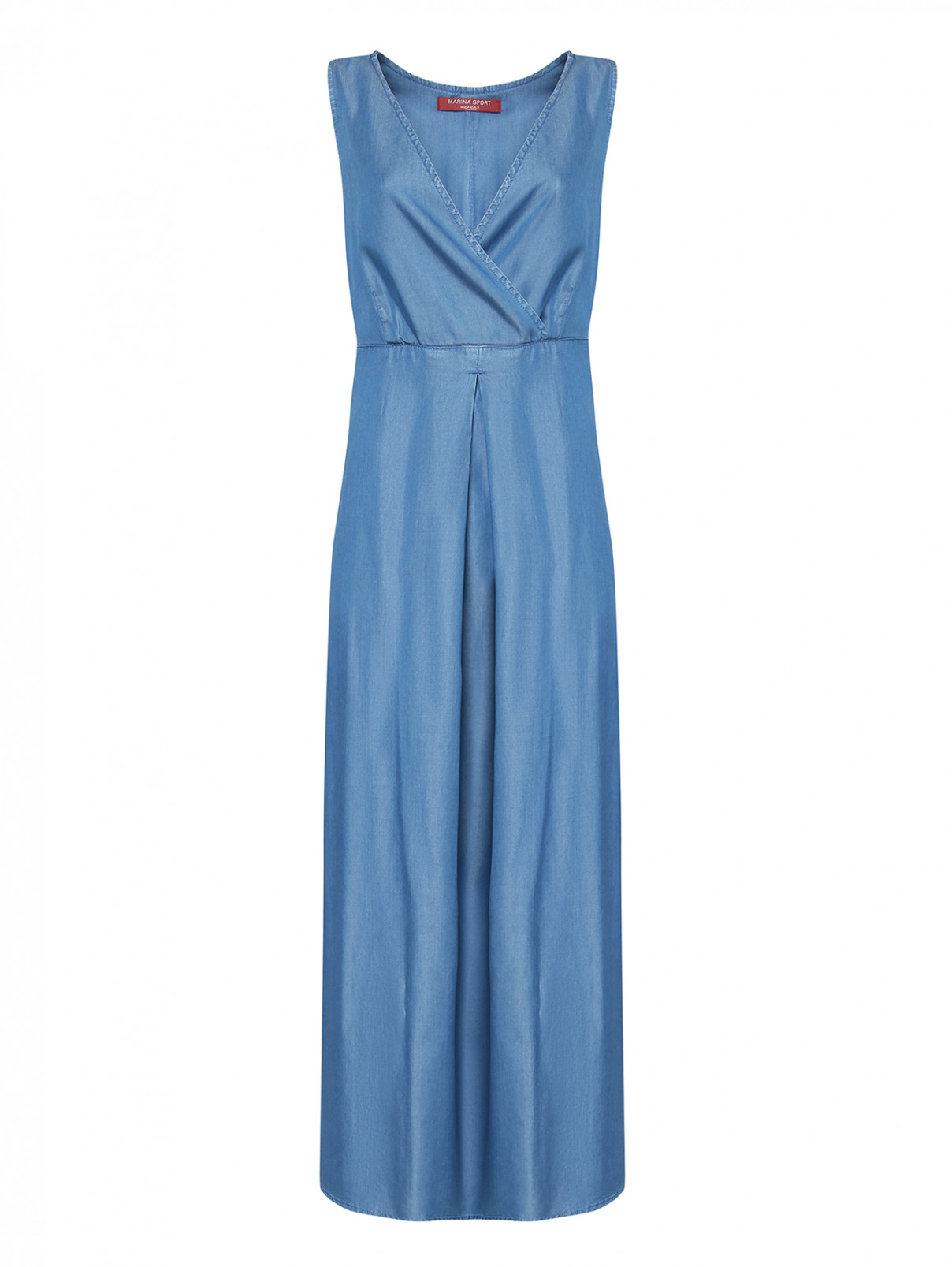 Платье-макси со складкой Marina Rinaldi  –  Общий вид  – Цвет:  Синий
