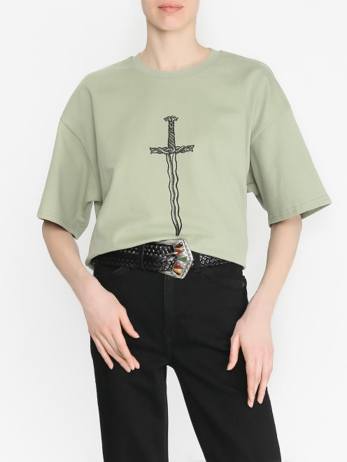 Плетеный ремень из кожи Etro - МодельОбщийВид