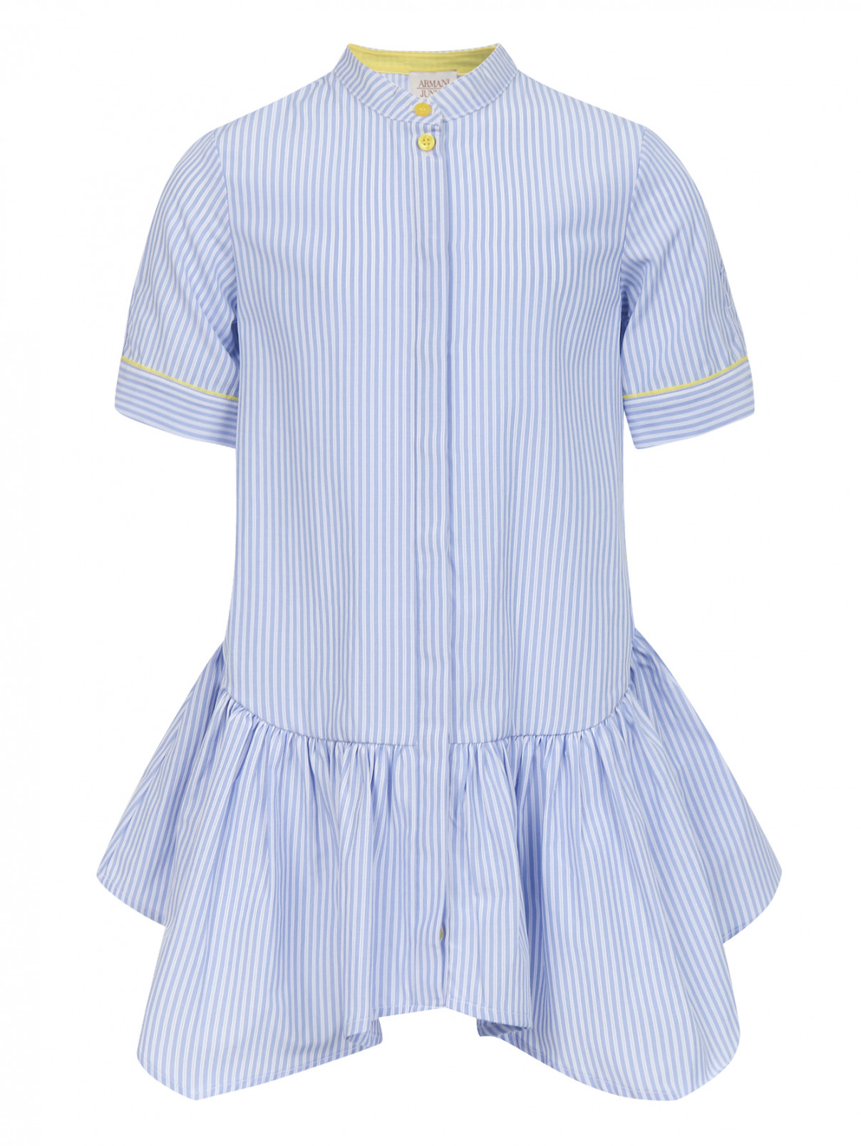 Платье на пуговицах с воротником стойкой Armani Junior  –  Общий вид  – Цвет:  Узор