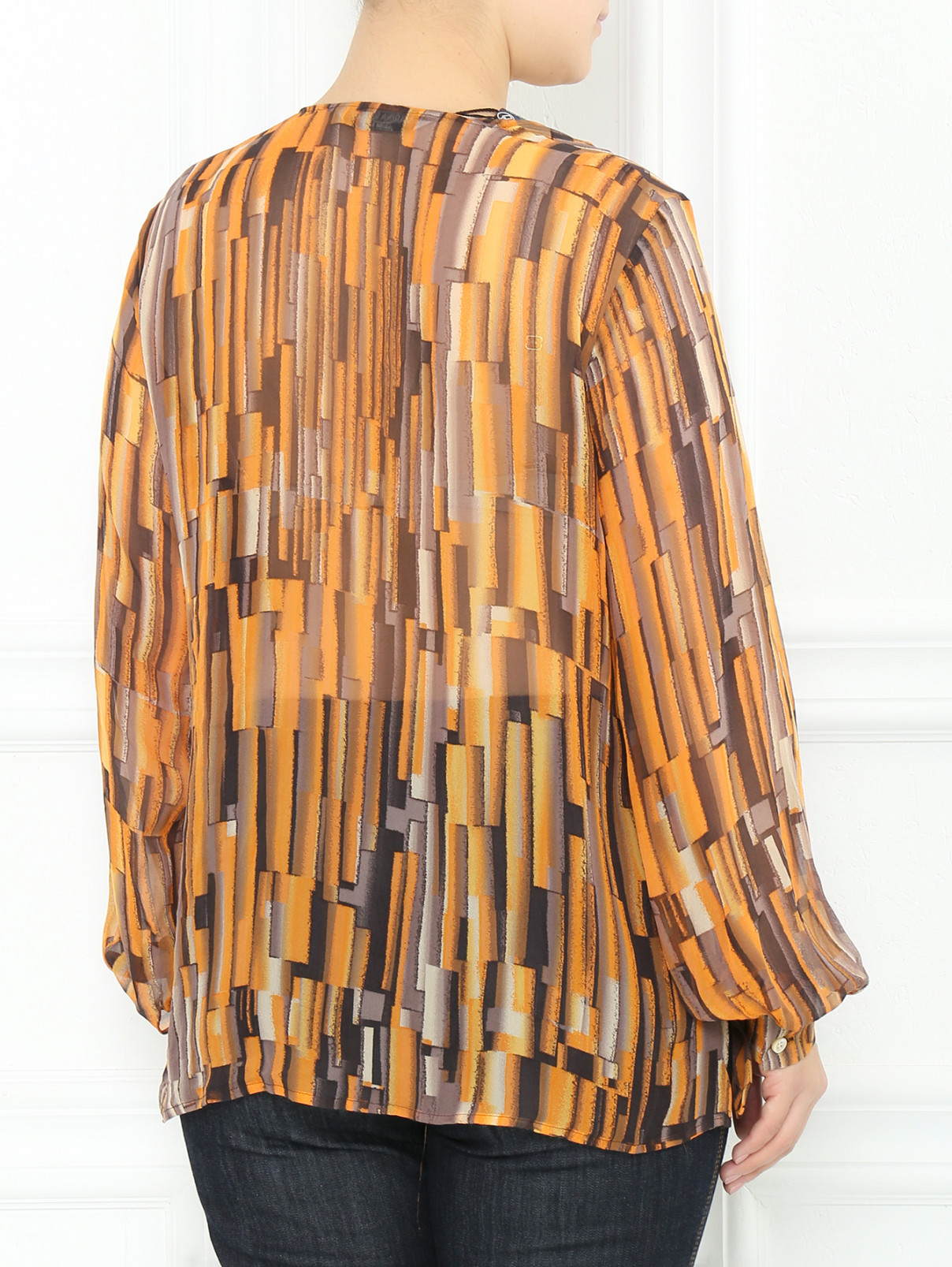 Блуза из шелка с узором Marina Rinaldi  –  Модель Верх-Низ1  – Цвет:  Узор