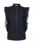 Блуза из хлопка с перфорацией и контрастной отделкой Manoush  –  Общий вид