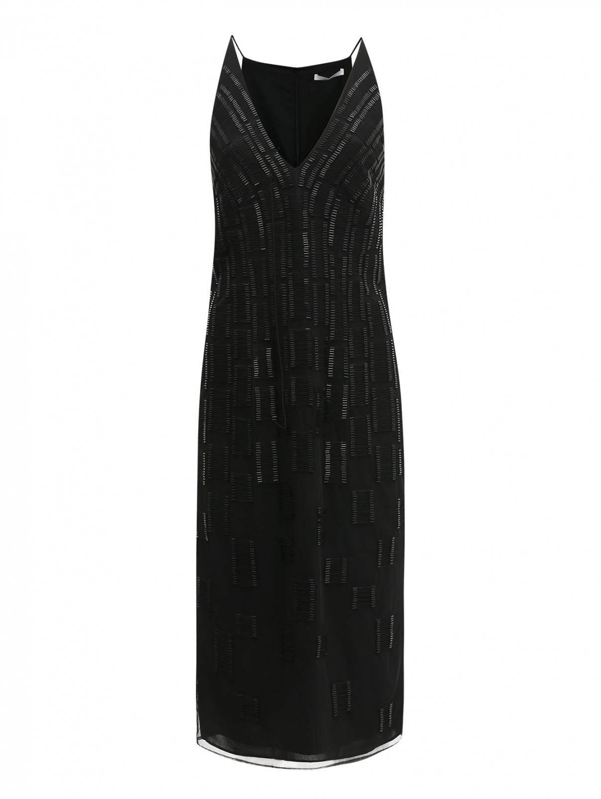 Платье-мини декорированное бисером Boss  –  Общий вид  – Цвет:  Черный