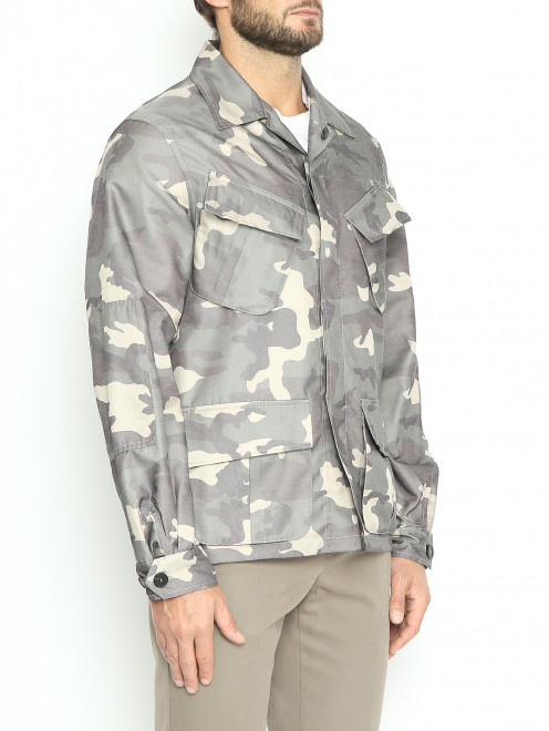 Куртка на пуговицах с узором и накладными карманами Gabriele Pasini - МодельВерхНиз