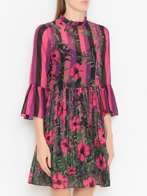 Платье в полоску с цветочным узором TWINSET - МодельВерхНиз