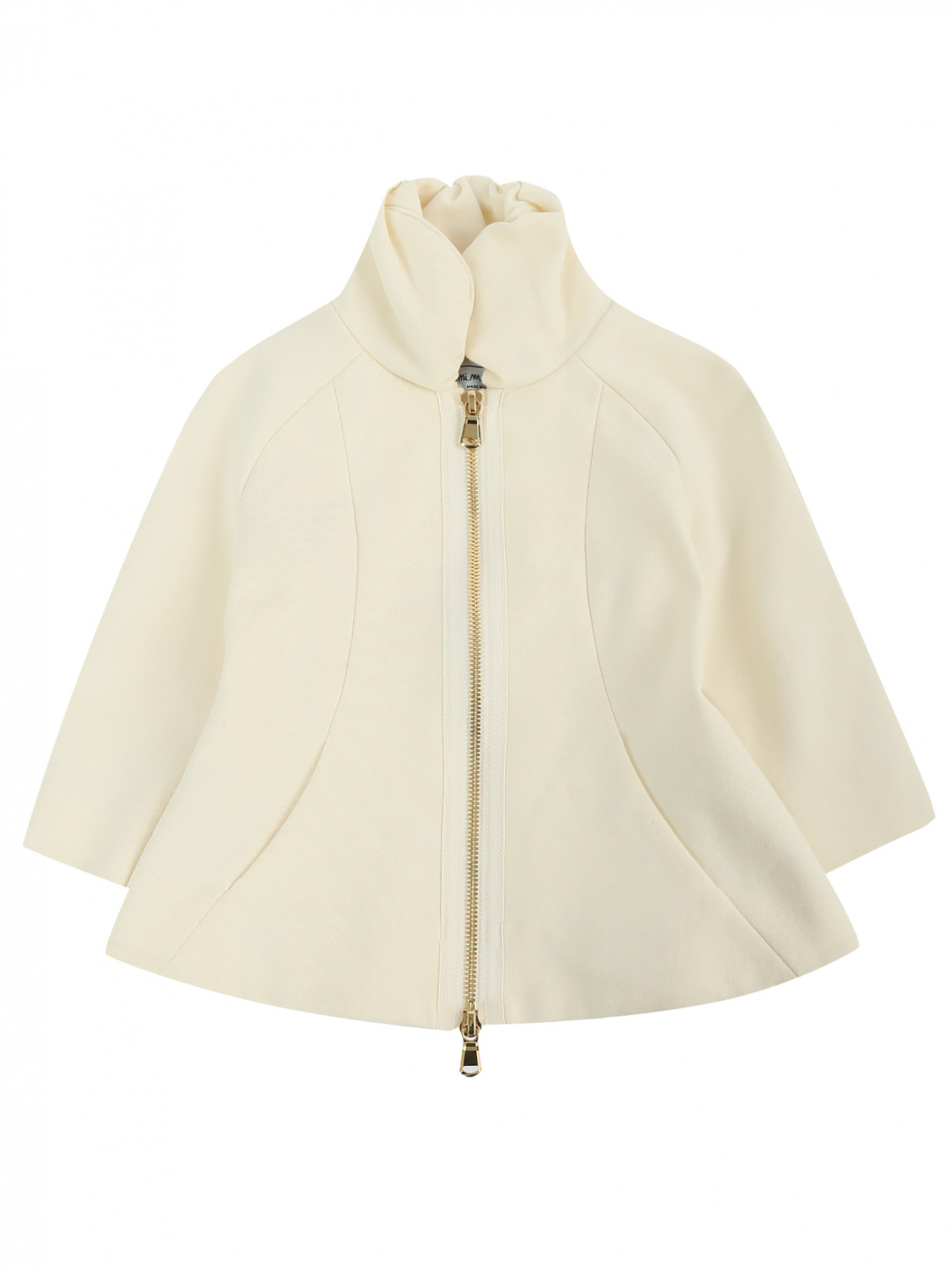 Приталенная курточка на молнии MiMiSol  –  Общий вид  – Цвет:  Белый