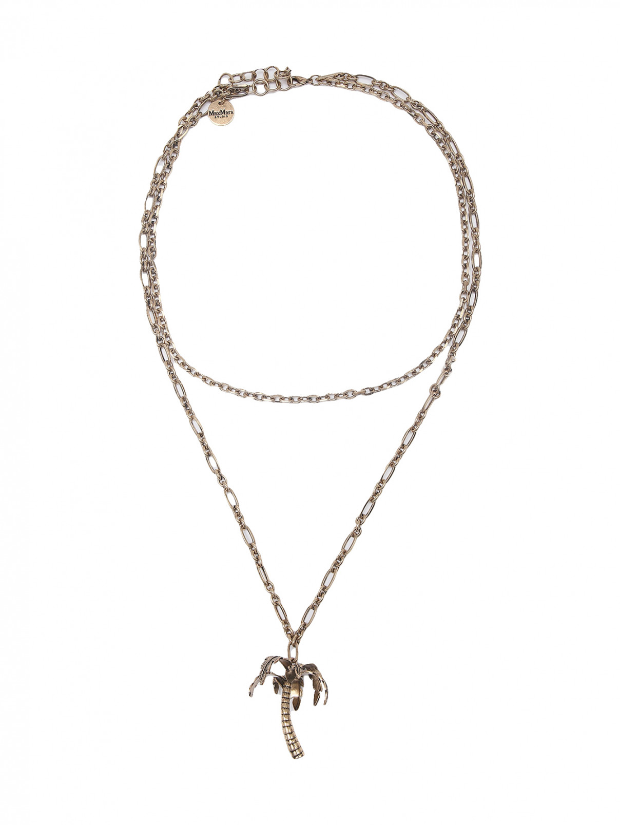 Ожерелье из металла с подвеской Max Mara  –  Общий вид  – Цвет:  Металлик