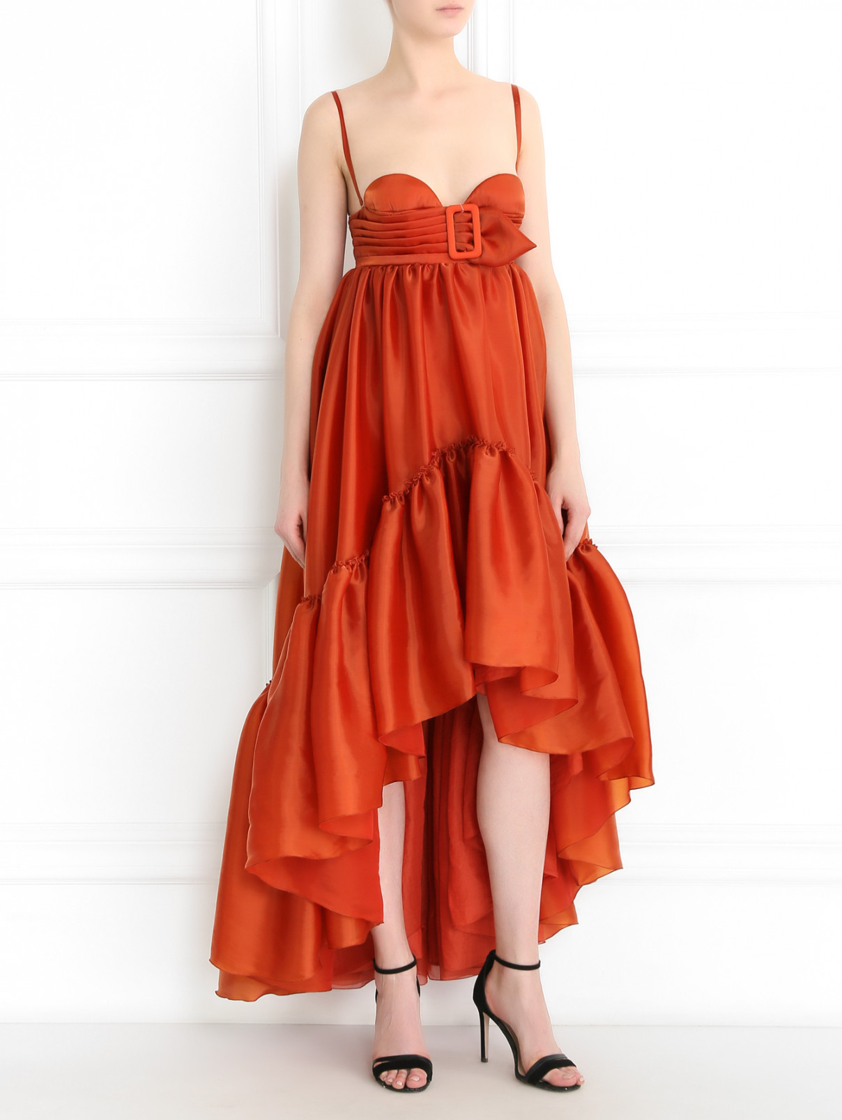 Платье-бюстье с воланом Jean Paul Gaultier  –  Модель Общий вид  – Цвет:  Красный