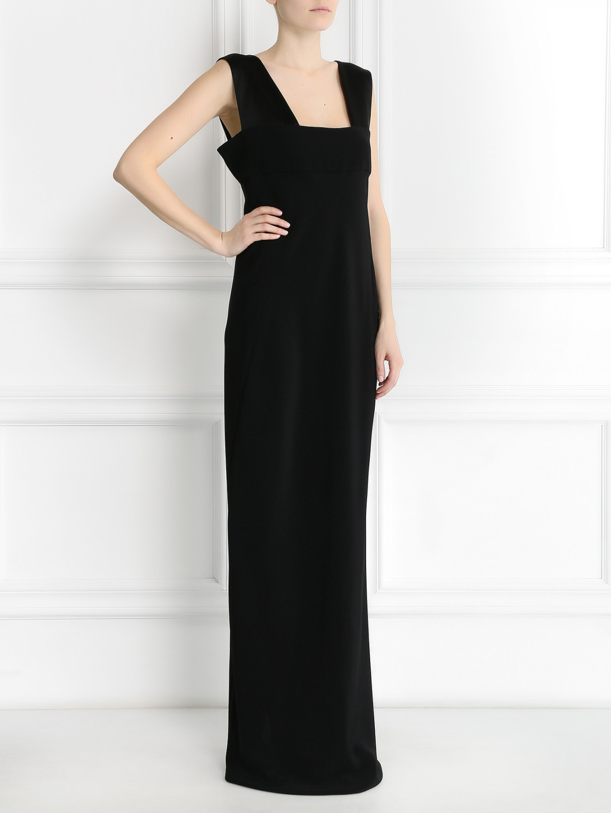 Платье-макси с вырезом Jean Paul Gaultier  –  Модель Общий вид  – Цвет:  Черный