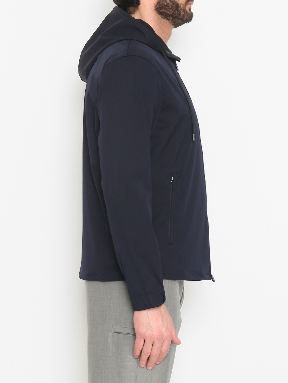 Куртка на молнии с капюшоном LARDINI  –  МодельВерхНиз1  – Цвет:  Синий