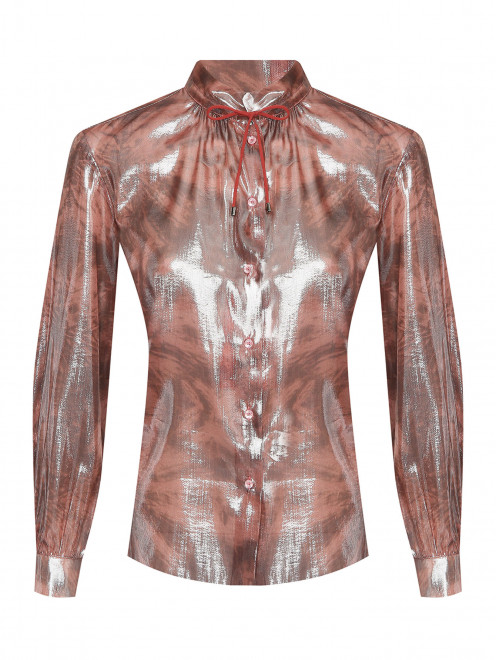 Блуза из смешанного шелка на пуговицах Max&Co - Общий вид