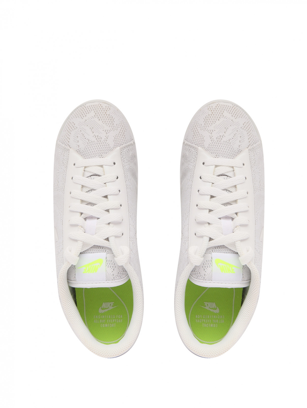 Кеды из текстиля на шнурках Nike  –  Общий вид  – Цвет:  Белый