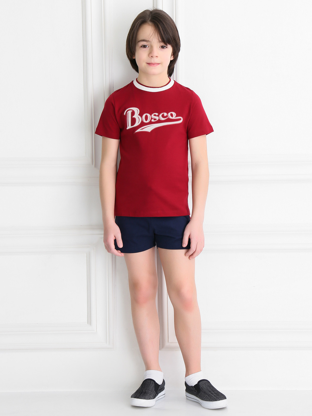 Футболка из хлопка с принтом Bosco Fresh  –  Модель Общий вид  – Цвет:  Красный