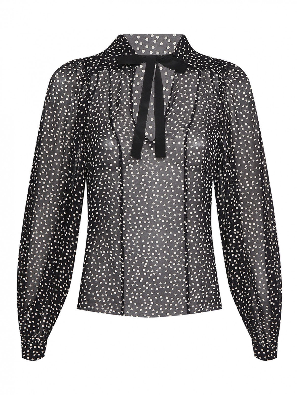 Блуза из вискозы с узором Dorothee Schumacher  –  Общий вид  – Цвет:  Черный