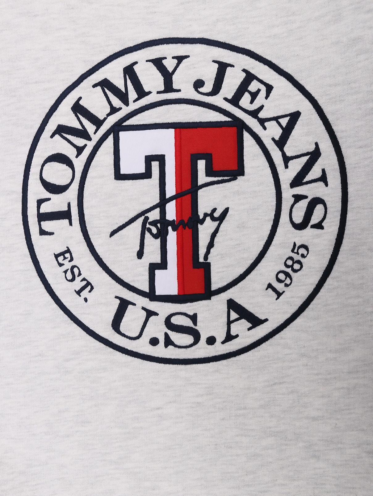 Платье из смешанного хлопка с вышивкой Tommy Jeans  –  Деталь  – Цвет:  Серый