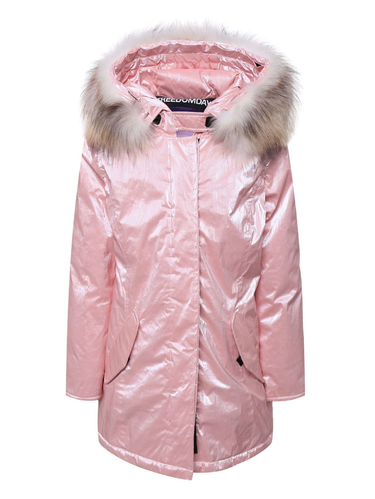 Куртка трапеция с капюшоном Freedomday  –  Общий вид  – Цвет:  Розовый