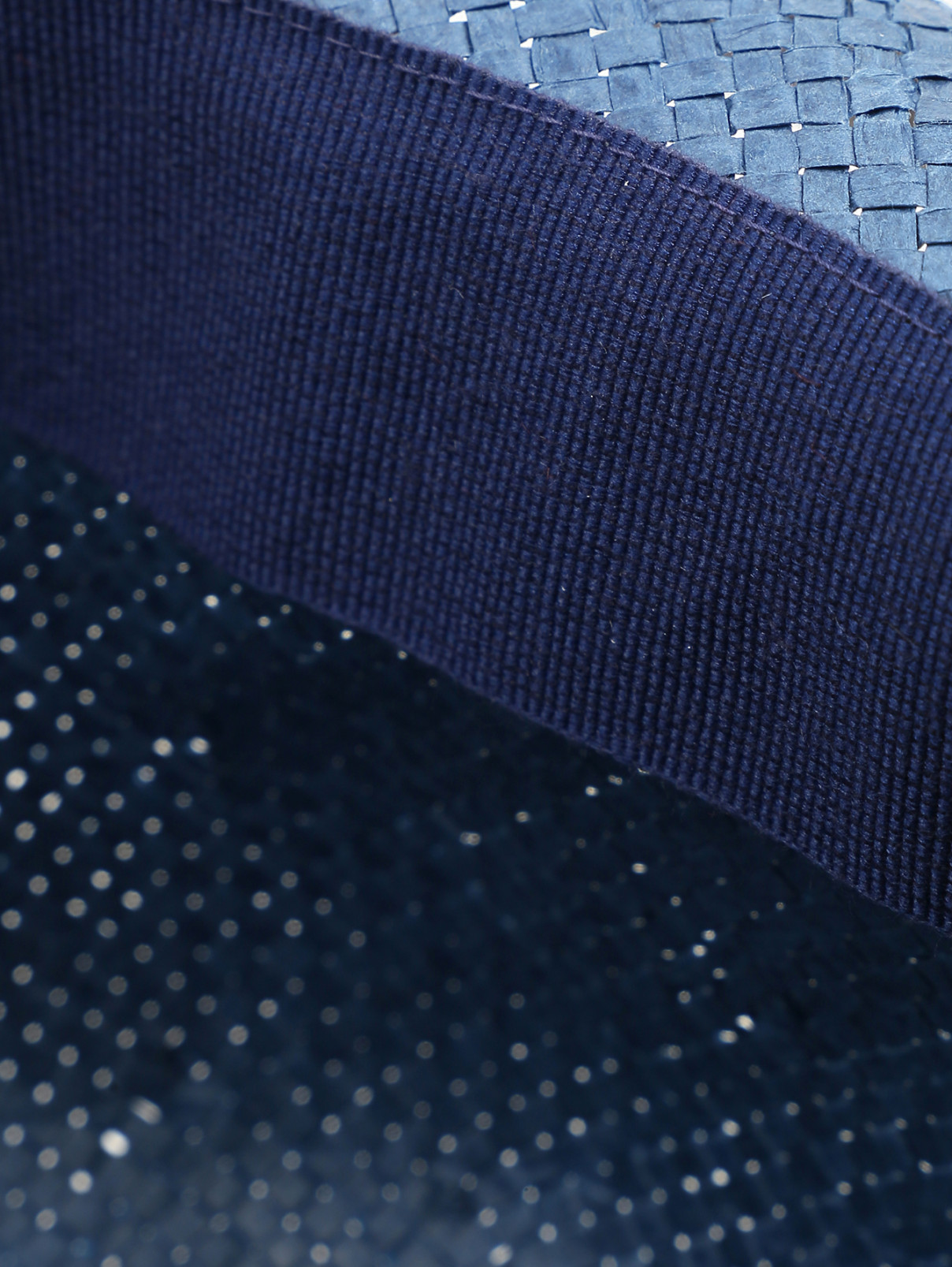 Шляпа соломенная с контрастной лентой Il Gufo  –  Деталь  – Цвет:  Синий