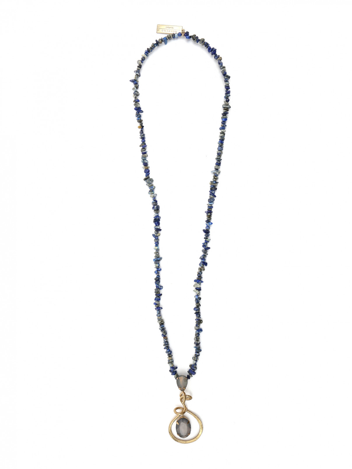 Ожерелье из кварца с металлической подвеской Weekend Max Mara  –  Общий вид  – Цвет:  Синий