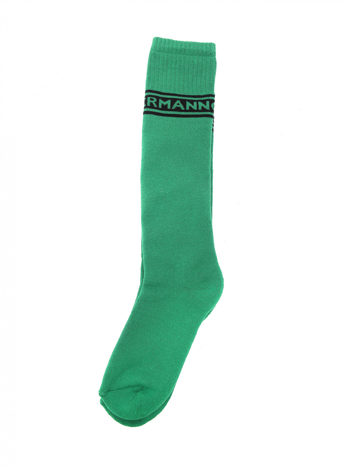 Носки из хлопка с логотипом Ermanno Firenze  –  Общий вид  – Цвет:  Зеленый